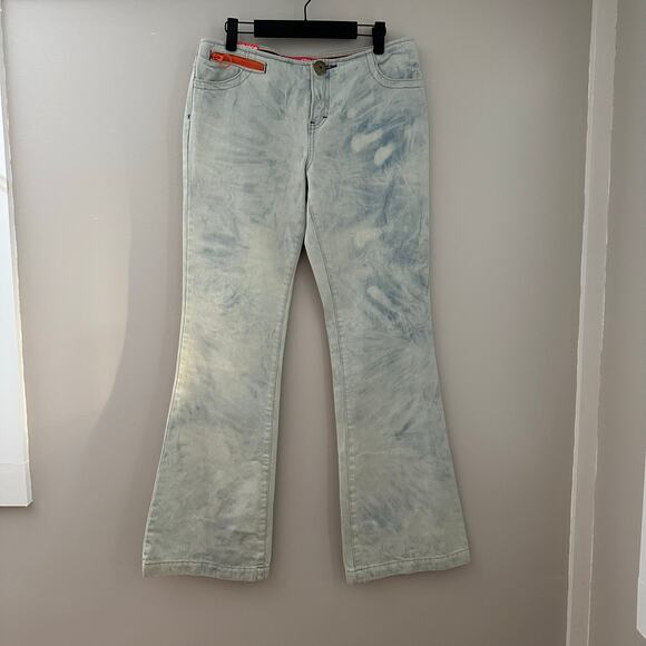 Choice by Calvin Klein Women’s Ultra Low Flare Light Acid Washed‎ Jeans Size 30L - Picture 1 of 11